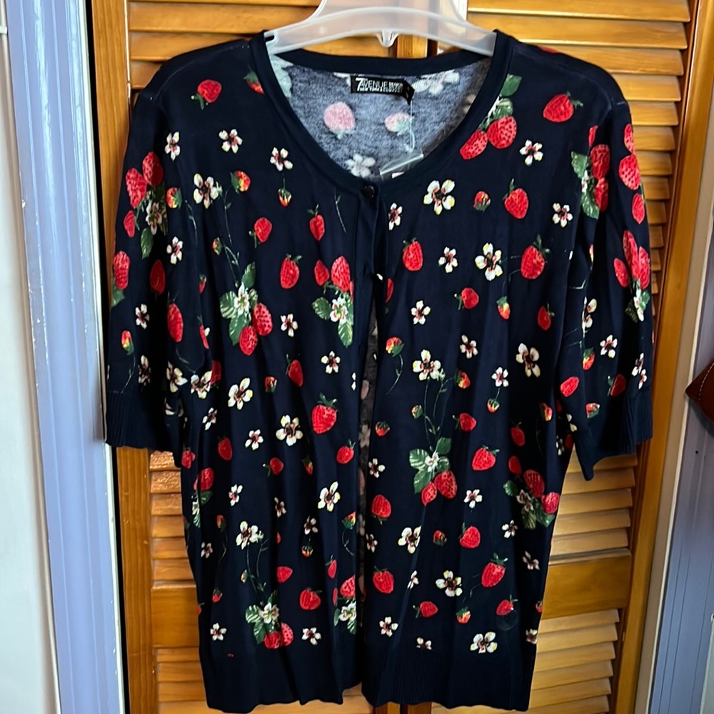 New York & Company Strawberry Cardigan NWT
